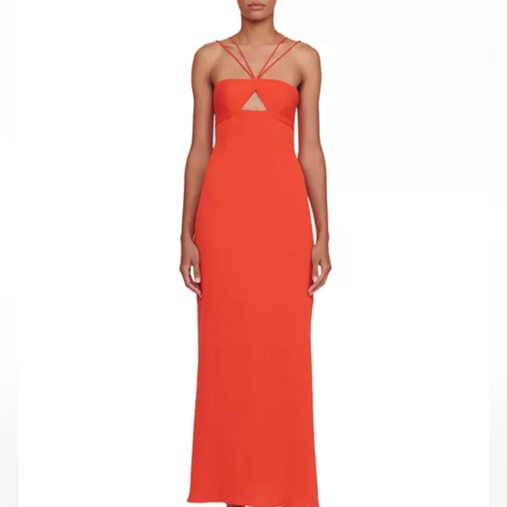 STAUD Red Strappy Maxi Dress